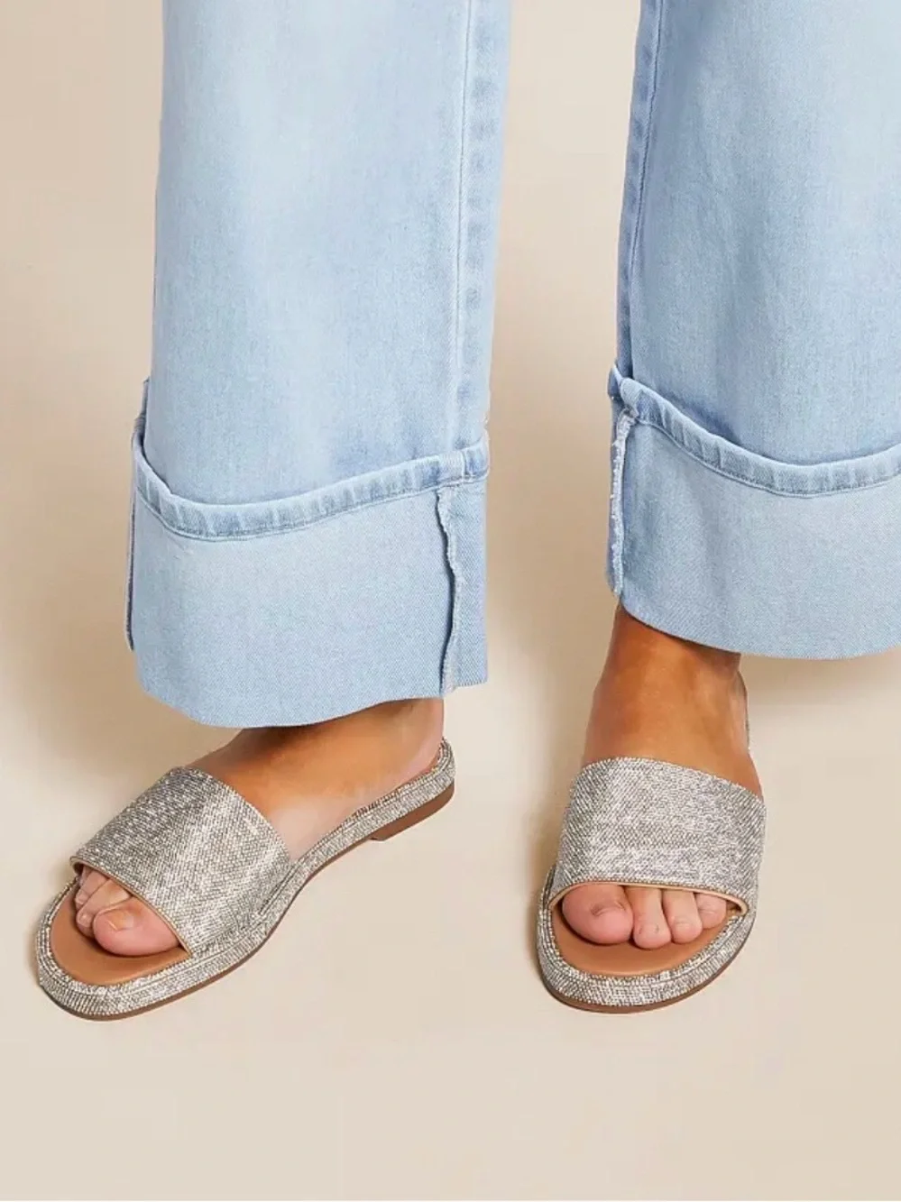 Madden Girl Silver Rhinestone Sandals